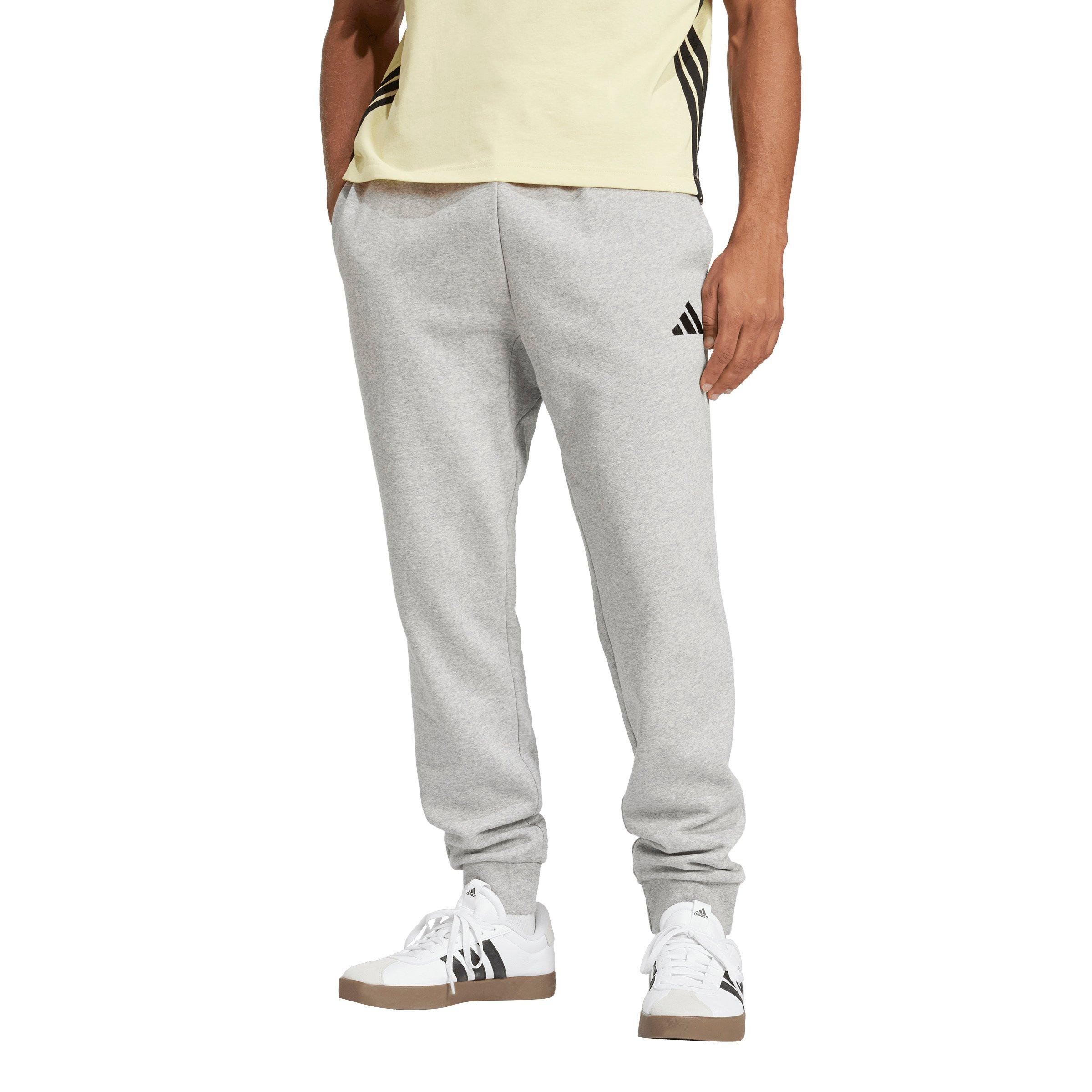 adidas Men's Essentials Feelcozy Fleece Joggers - Grey/Black - GREY/BLACK